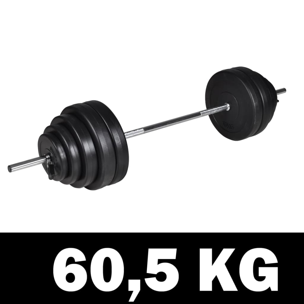 60,5kg Hantelset Langhantel Gewichtscheiben
