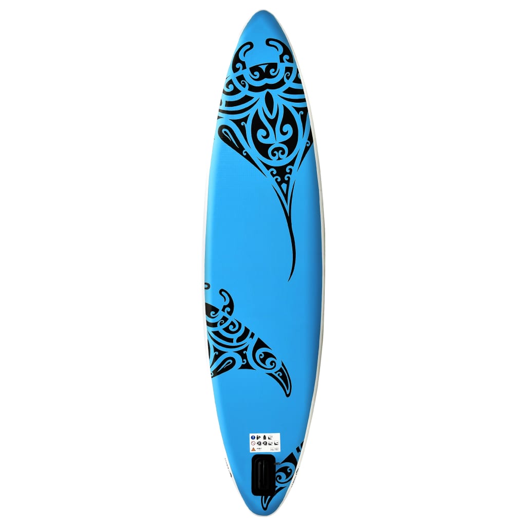 SUP-Board-Set Aufblasbar 320x76x15 cm Blau