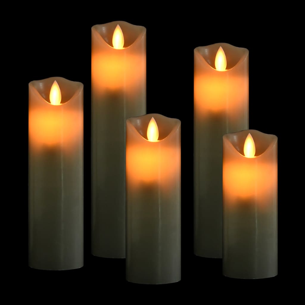 5-tlg. LED-Kerzen-Set Elektrisch mit Fernbedienung Warmweiss