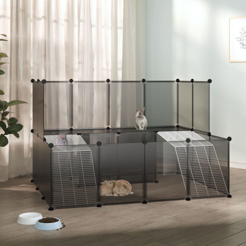 Cage pour petits animaux Noir 143x107x93 cm PP et Acier