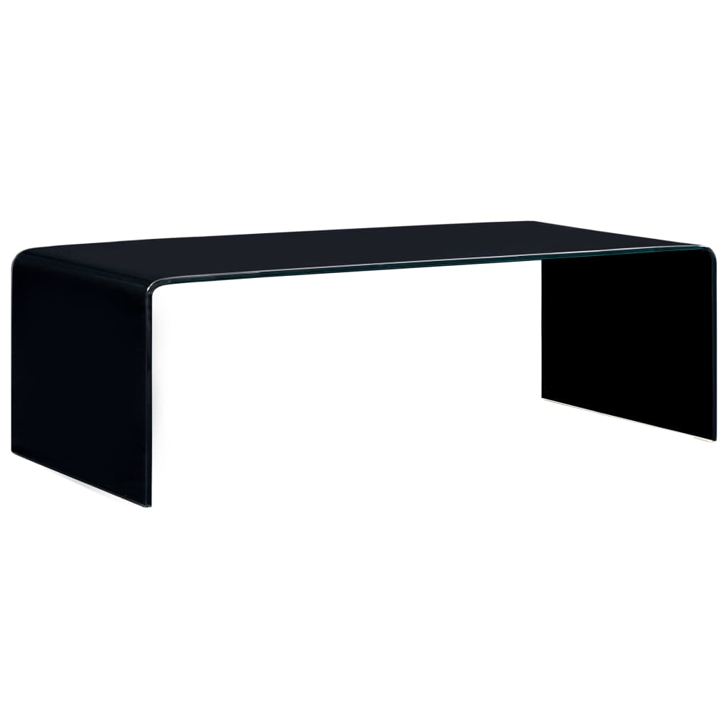 284729 Coffee Table Black 98x45x31 cm Tempered Glass