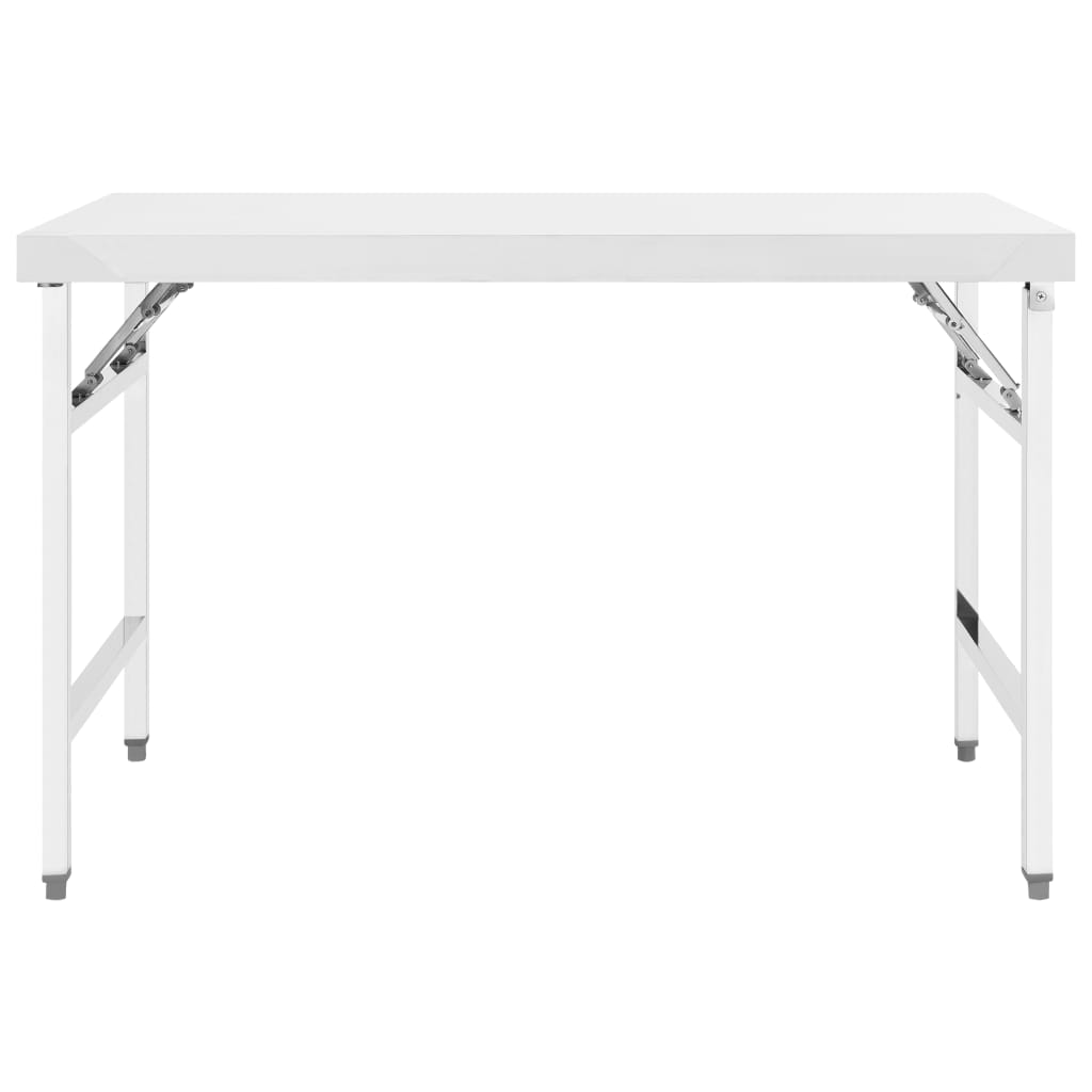 Kitchen Folding Work Table 120x60x80 cm Stainless Steel