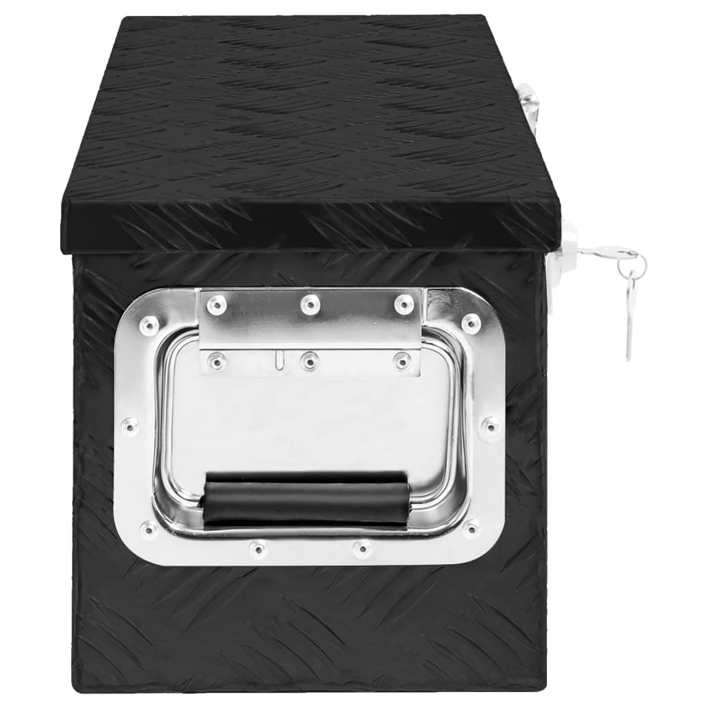 Aufbewahrungsbox Schwarz 60x23,5x23 cm Aluminium