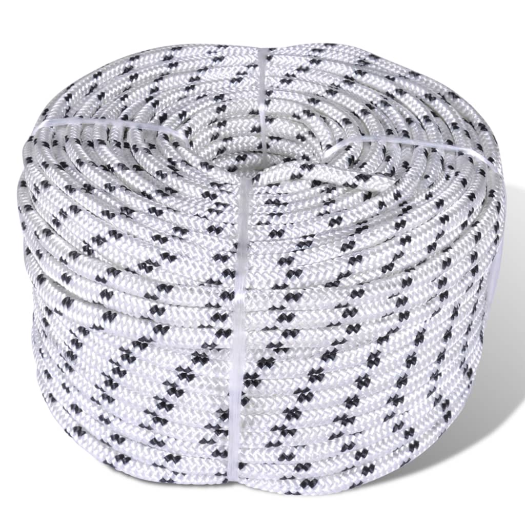 Braided Boat Rope Polyester 8 mm 250 m White