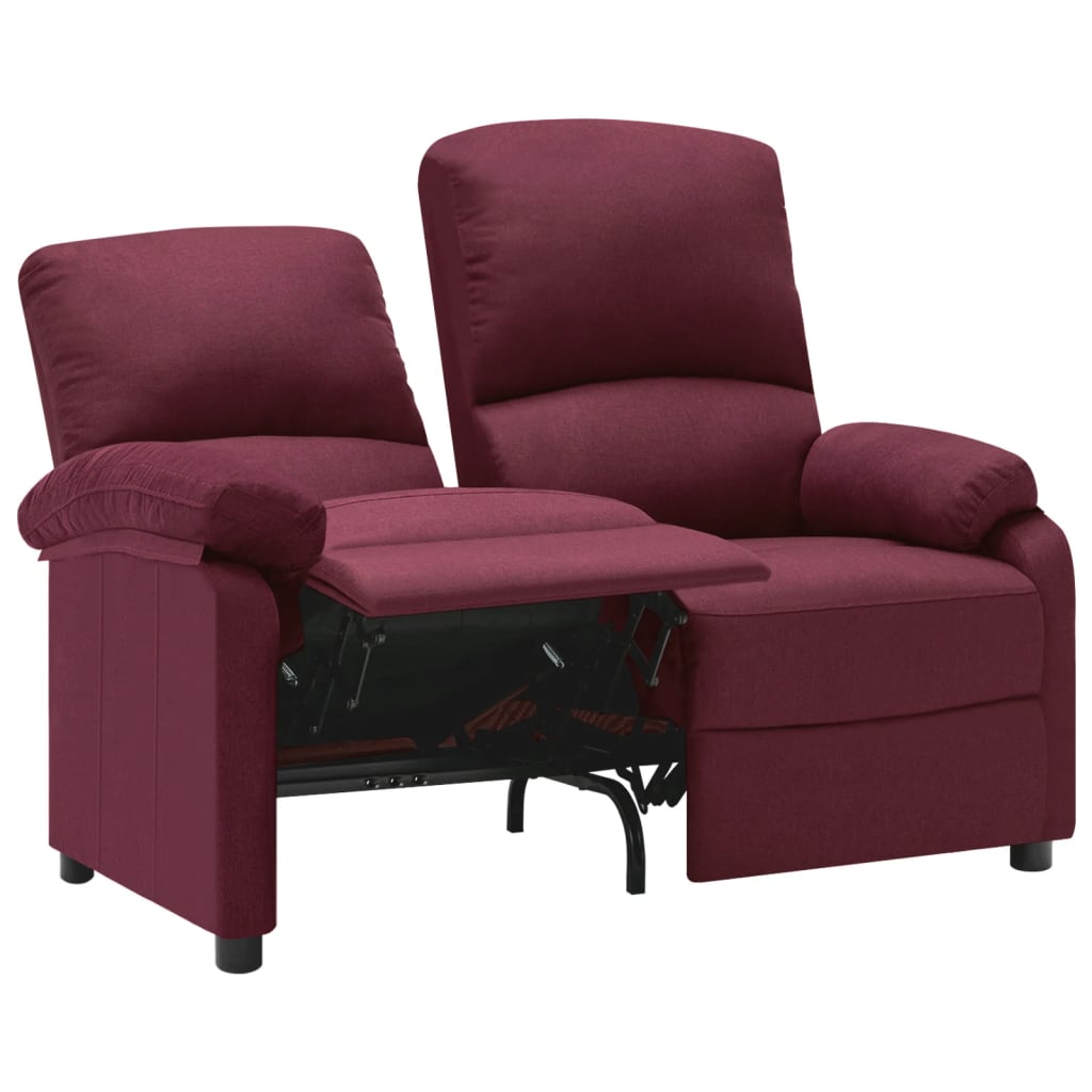 2-Sitzer-Sofa Verstellbar Lila Stoff 