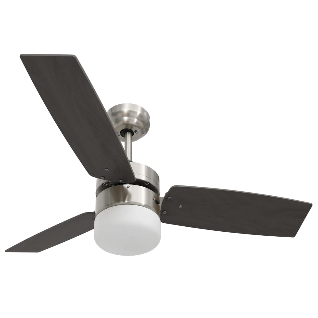 Ceiling Fan with Light and Remote Control 108 cm Dark Brown