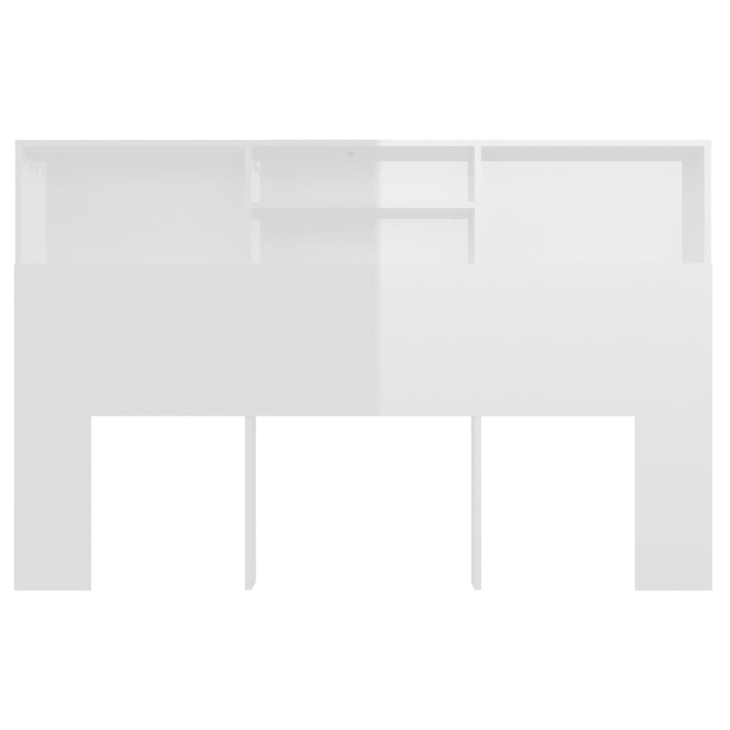 Armoire de tête de lit Blanc brillant 160x19x103,5 cm