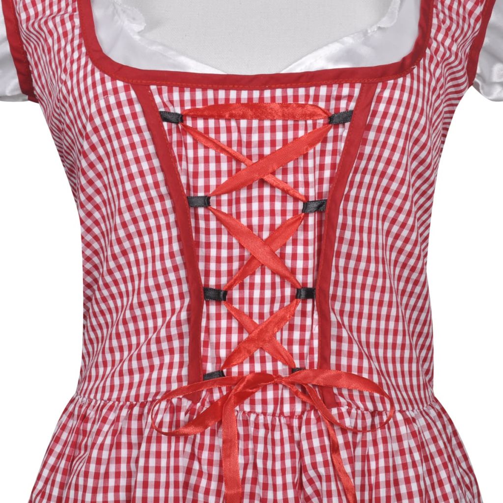 Oktoberfest Dirndl Dress Trachtenkleid with Apron Red M / L