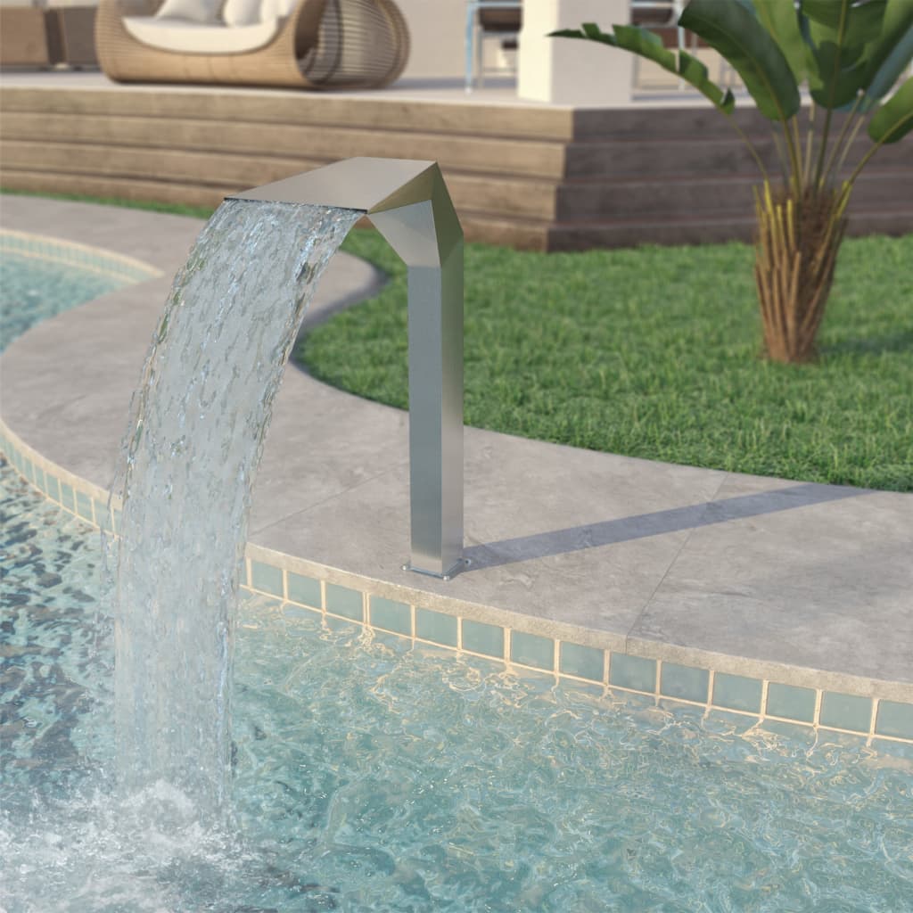 Pool Fountain Stainless Steel 50x30x90 cm Silver