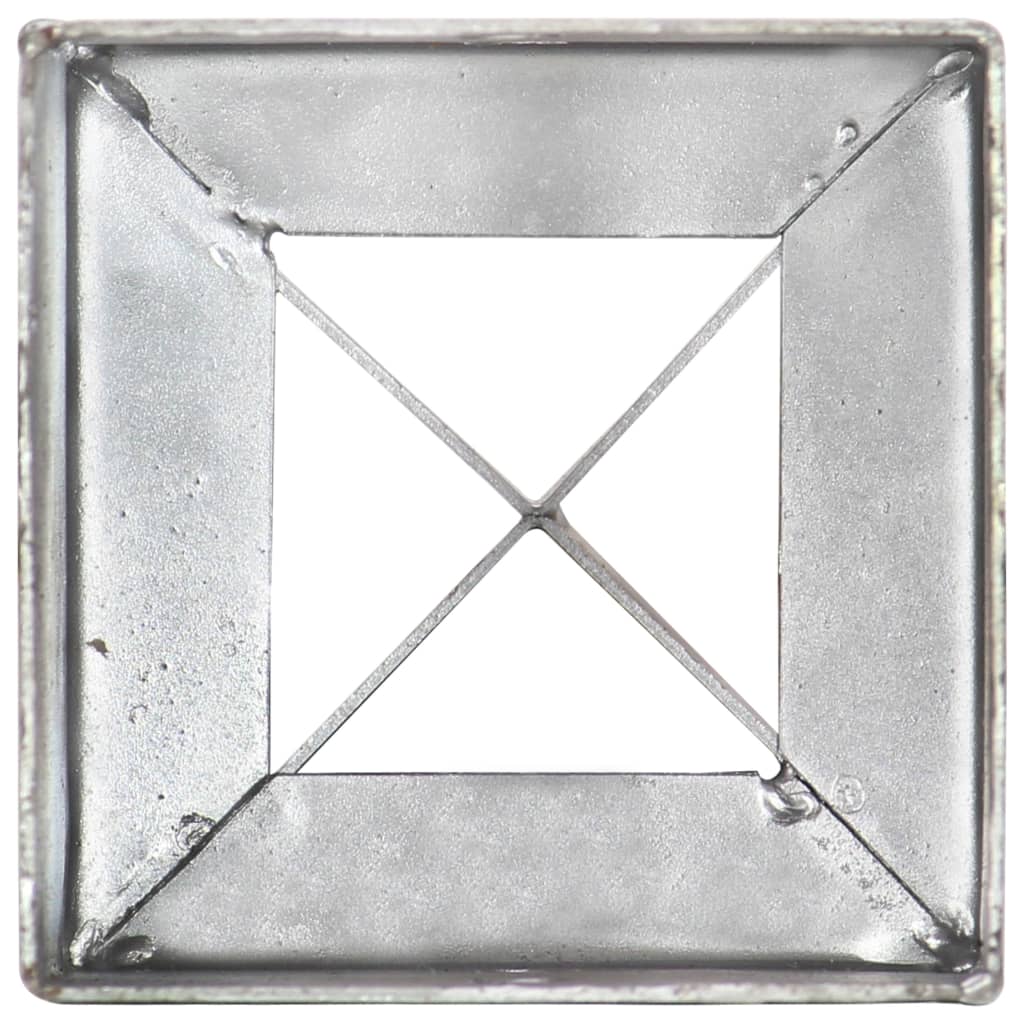 Erdspiesse 2 Stk. Silbern 10×10×76 cm Verzinkter Stahl