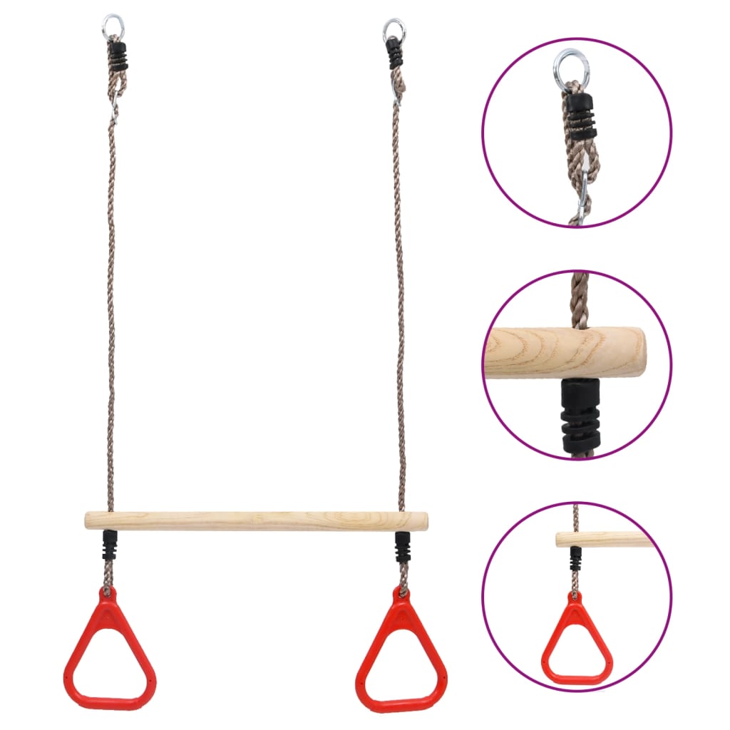 Trapeze Swing Bar with Rings