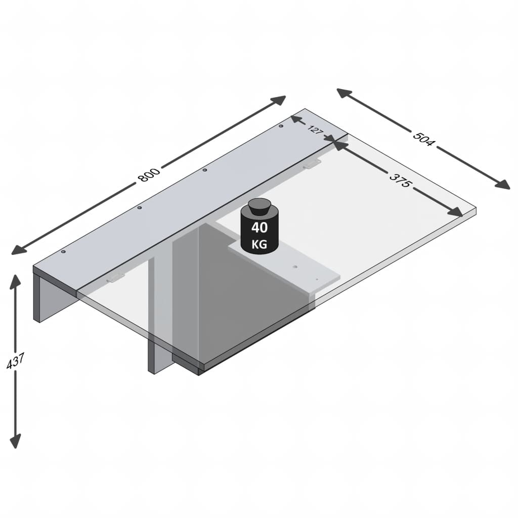 FMD Wall-mounted Drop Leaf Table Oak 658-001