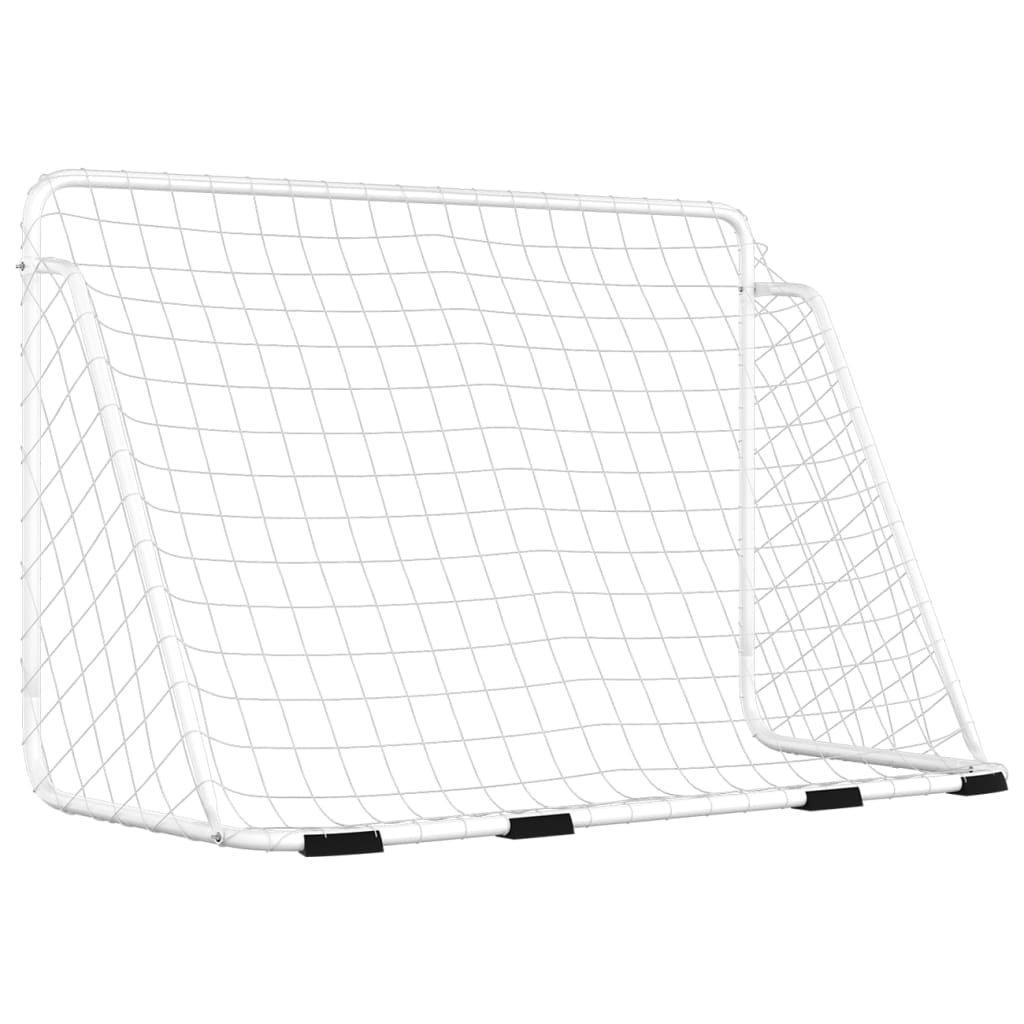 Fussballtor mit Netz Weiss 180x90x120 cm Stahl