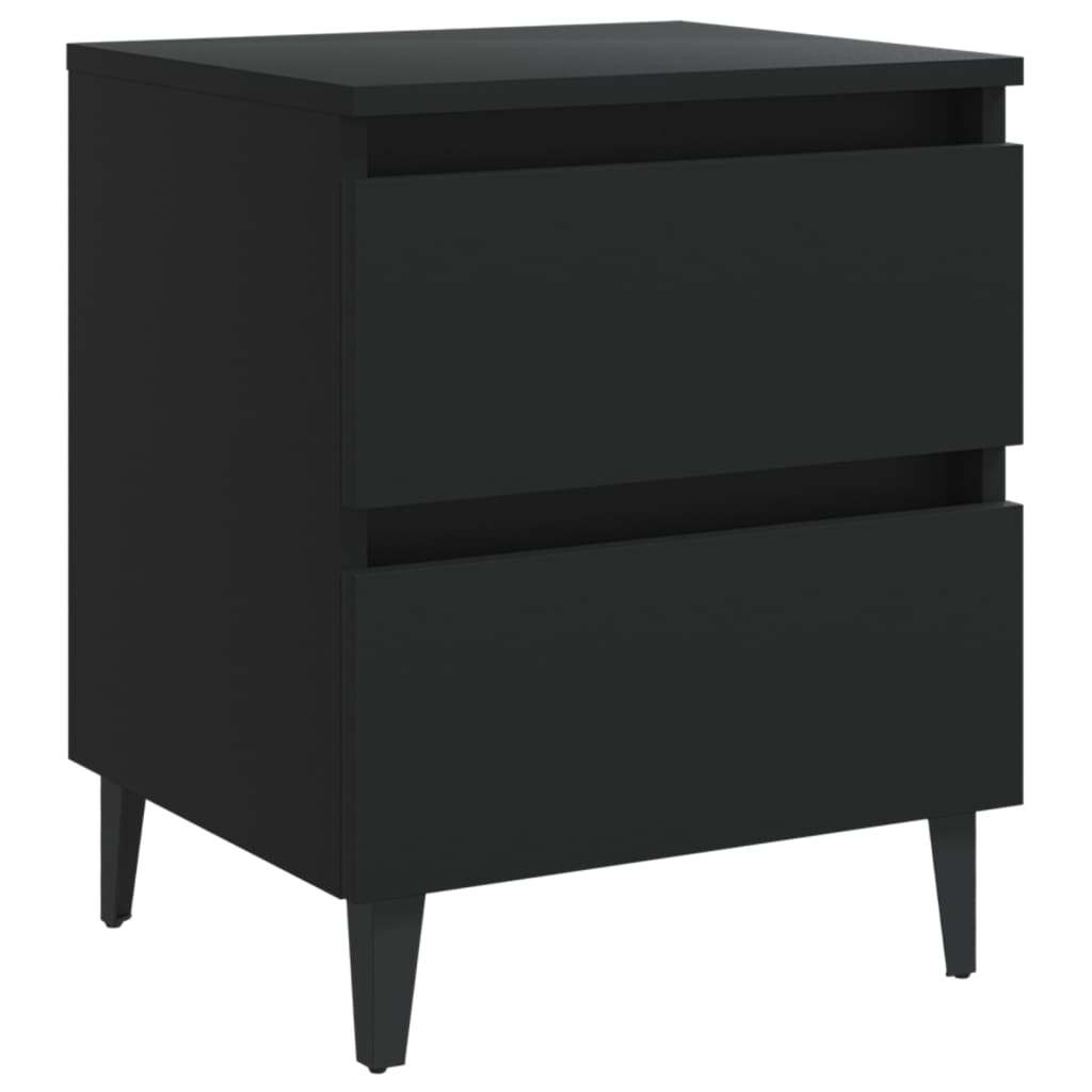 Bed Cabinet Black 40x35x50 cm Chipboard