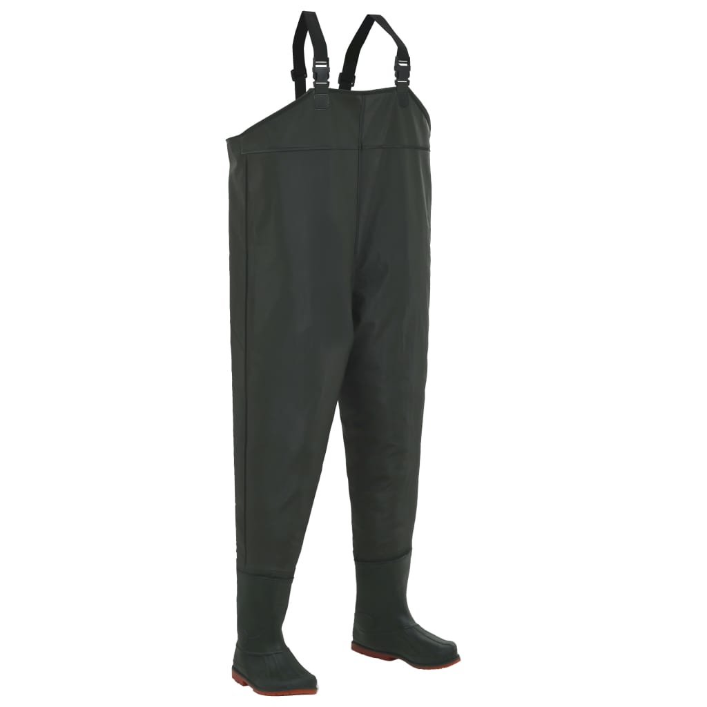 Wading Pants with Boots Green Size 42