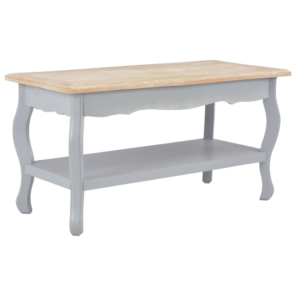 280024 Coffee Table Grey and Brown 87,5x42x44 cm Solid Pine Wood