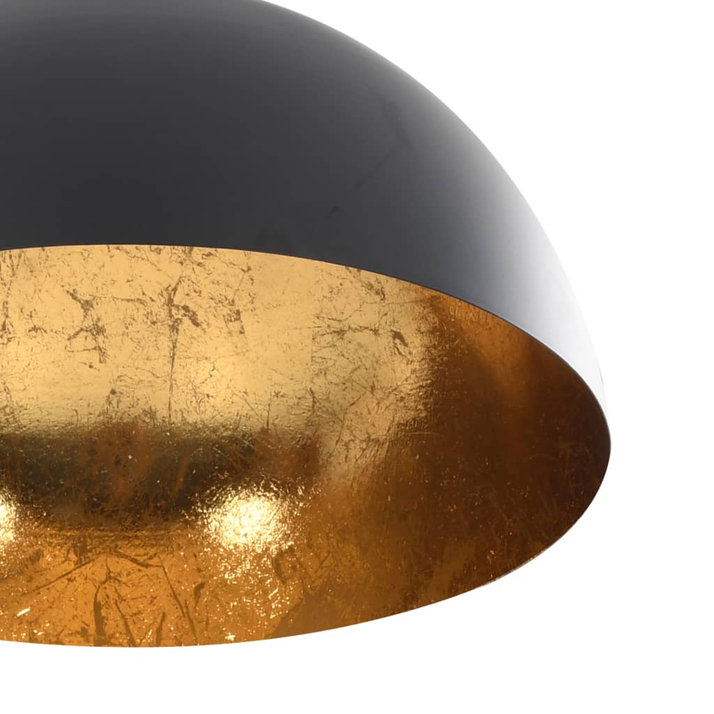 Ceiling Lamps 2 pcs Black and Gold Semi-spherical E27