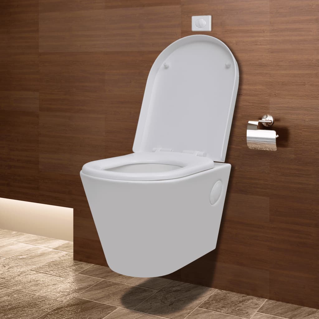 Wand-Hänge WC / Toilette Klo Wandhängend Weiss