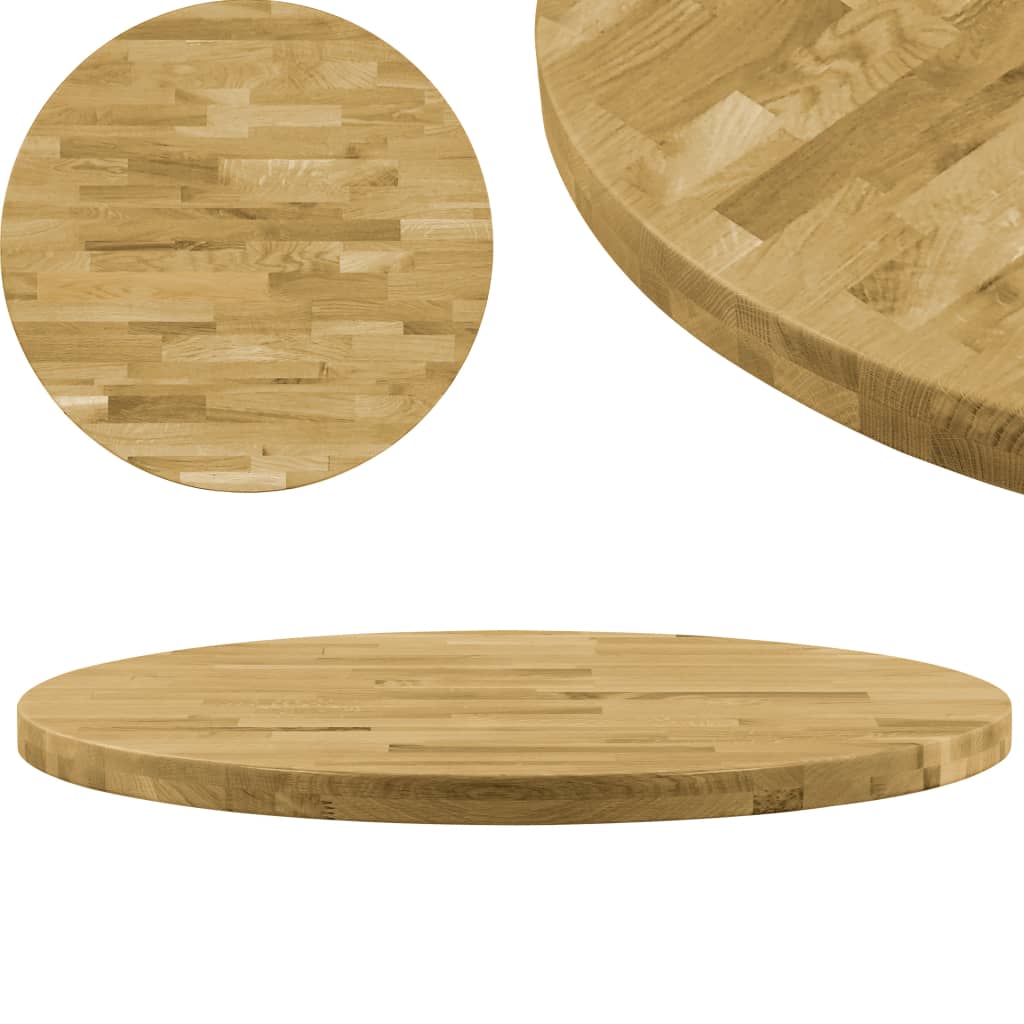 Tischplatte Eichenholz Massiv Rund 44 mm 500 mm