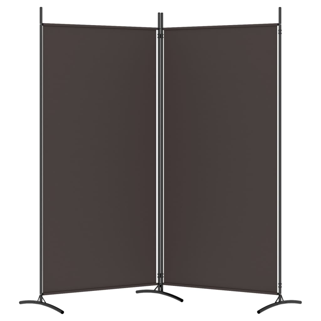 2-Panel Room Divider Brown 175x180 cm Fabric