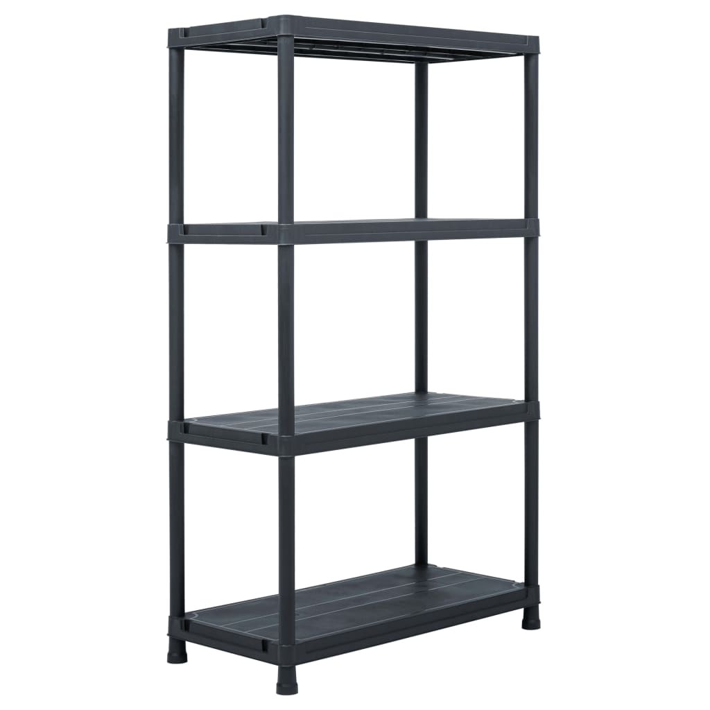 Storage Shelf Racks 2 pcs Black 200 kg 80x40x138 cm Plastic