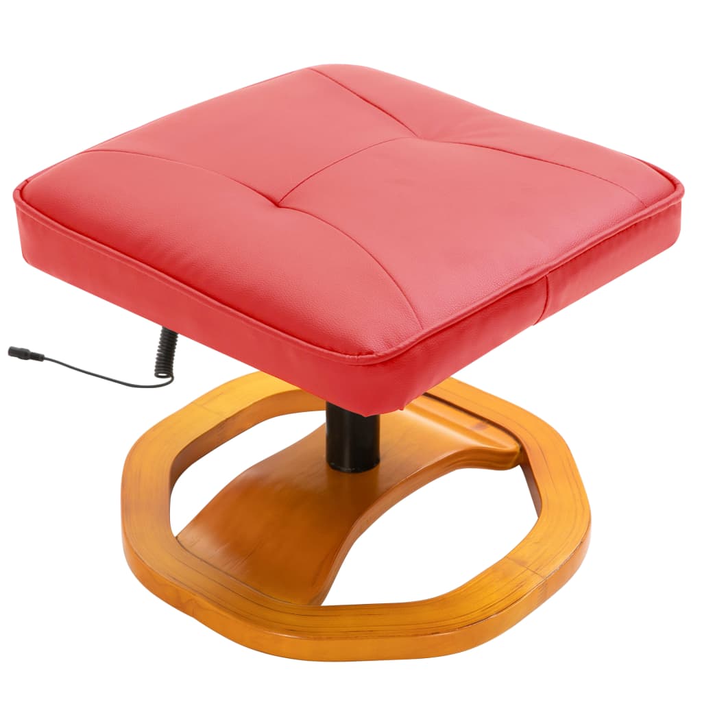 Fauteuil de massage avec repose-pied Rouge Similicuir