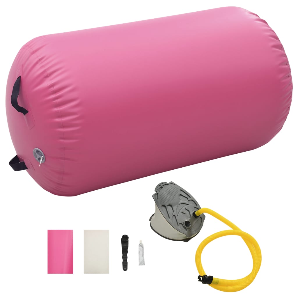 Inflatable Gymnastic Roll with Pump 100x60 cm PVC Pink