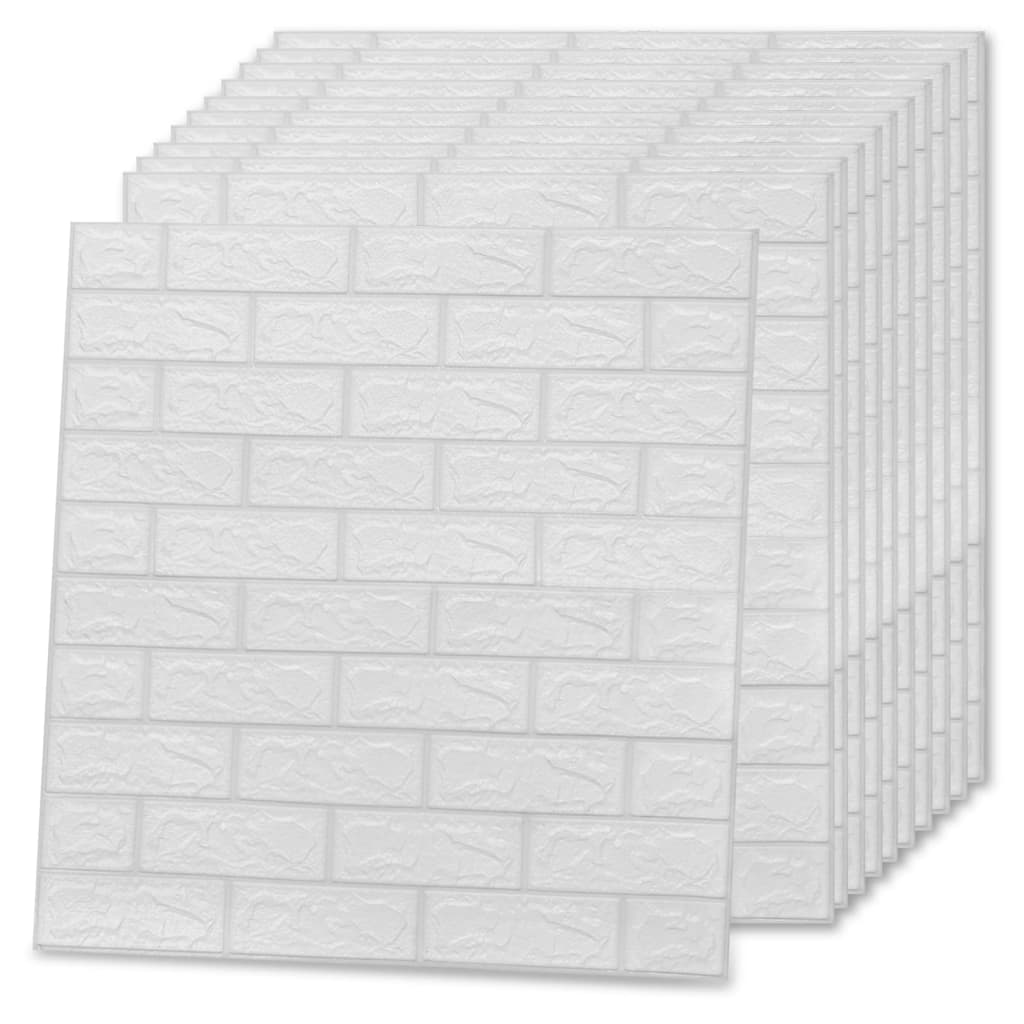 3D Wallpaper Bricks Self-adhesive 10 pcs White