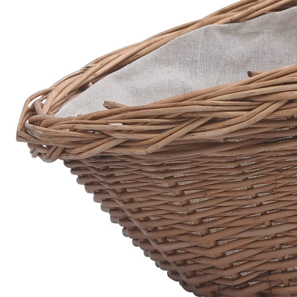 Firewood Basket with Handle 57x46.5x52 cm Brown Willow