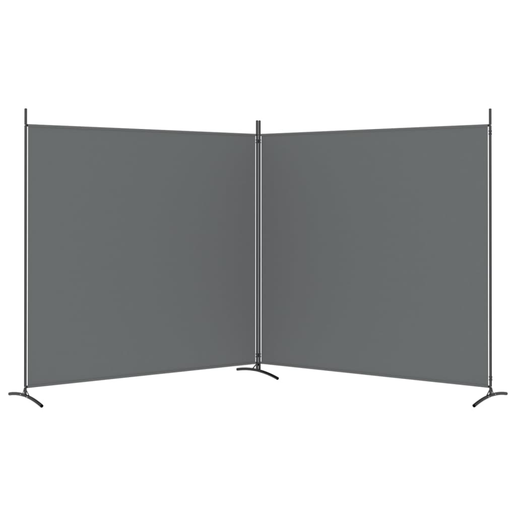 2-Panel Room Divider Anthracite 348x180 cm Fabric