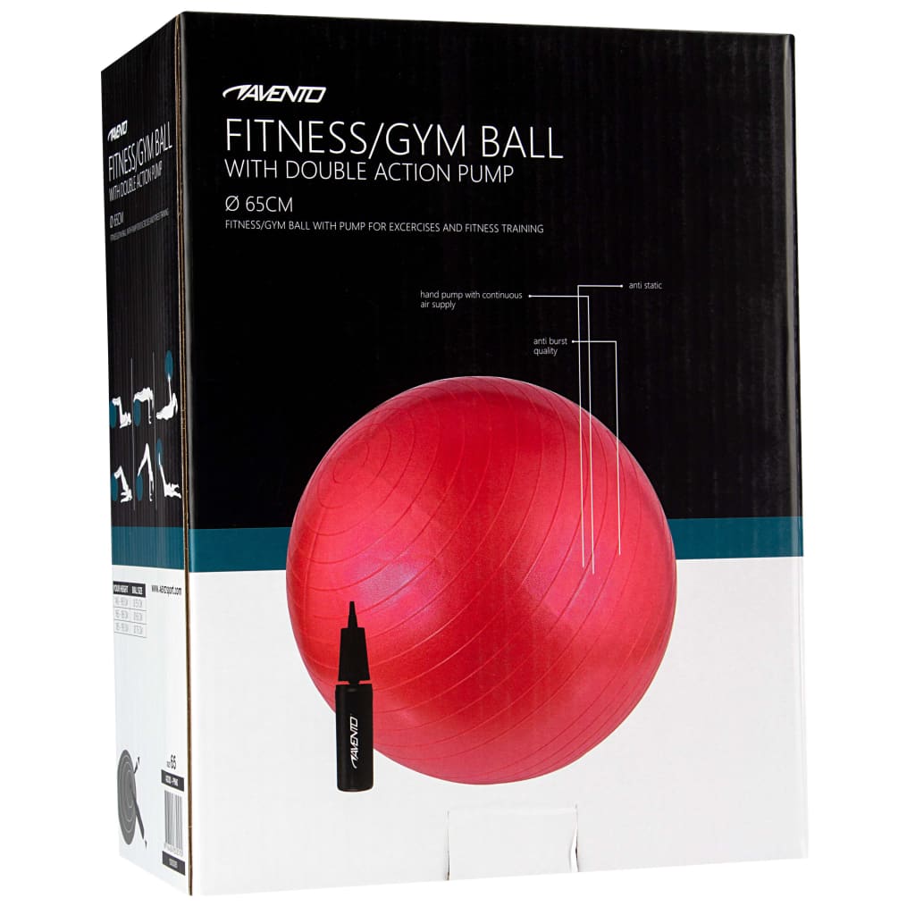 Avento Fitness/Gym Ball + Pump Dia. 65 cm Pink