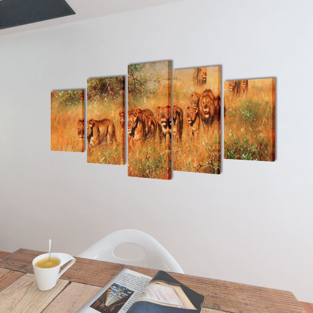 Bilder Dekoration Set Löwen 200 x 100 cm