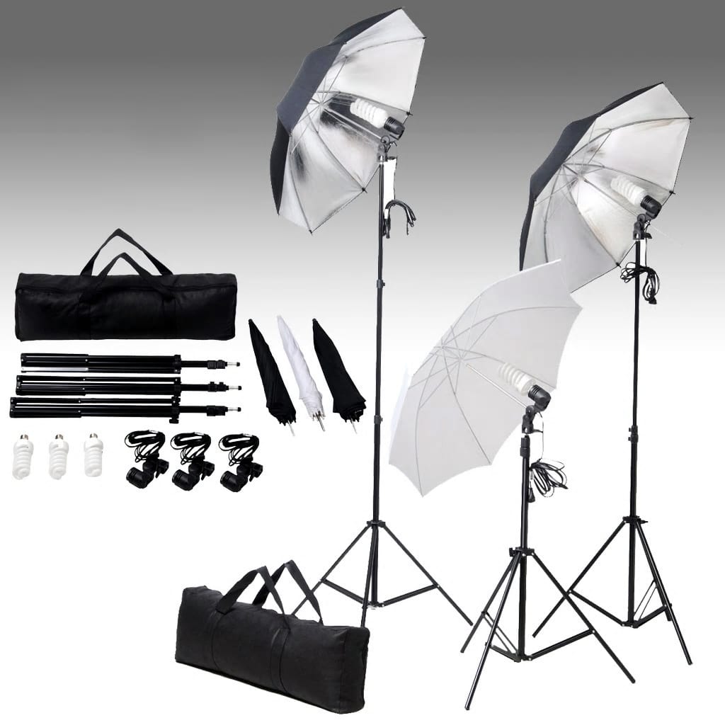 Fotostudio Set mit Hintergrund und Lampen-Set