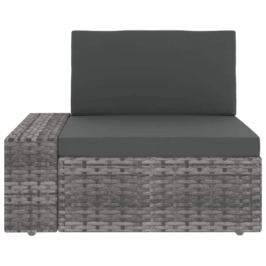 Modulares 2-Sitzer-Sofa Poly Rattan Grau
