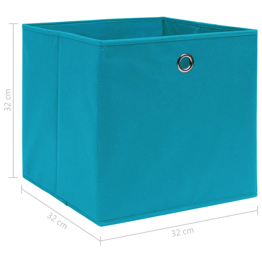  Boîtes de rangement 4 pcs Bleu azuré 32x32x32 cm Tissu