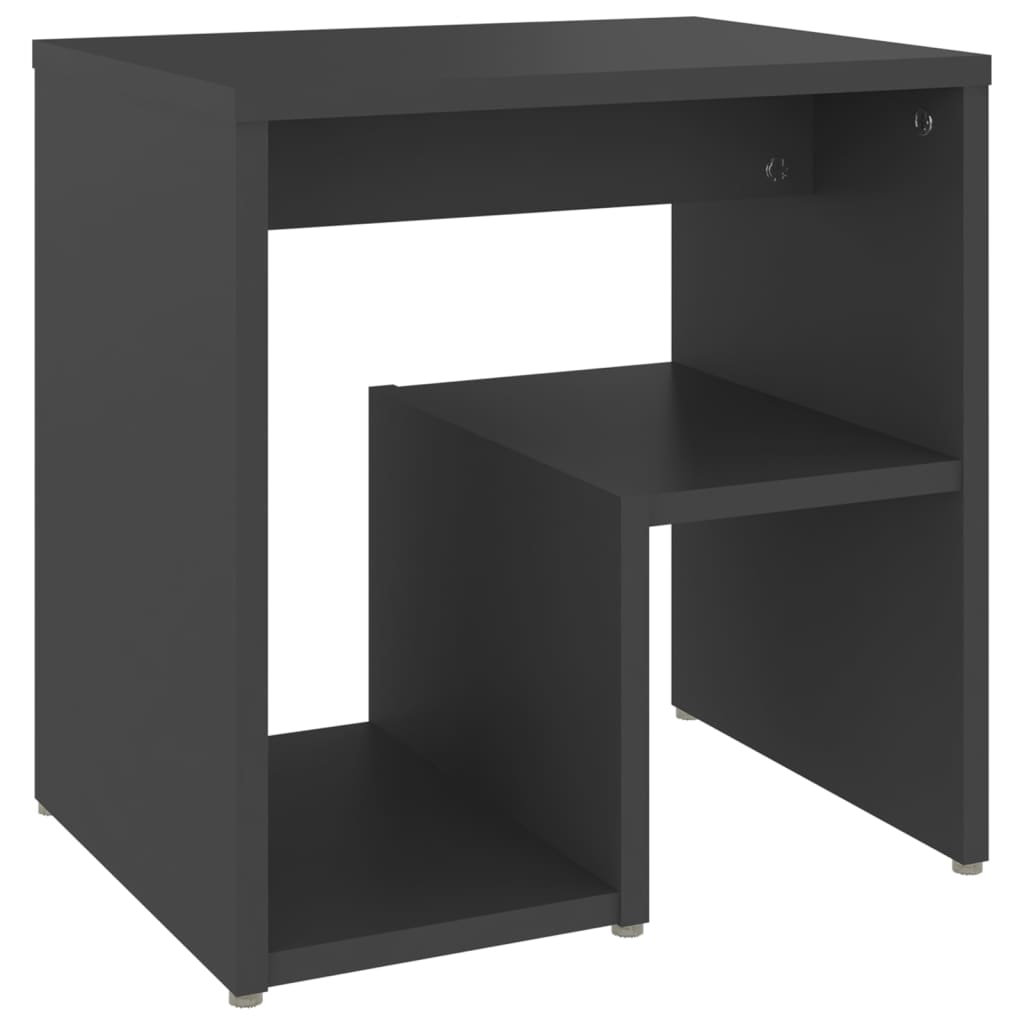 Bed Cabinet Grey 40x30x40 cm Chipboard