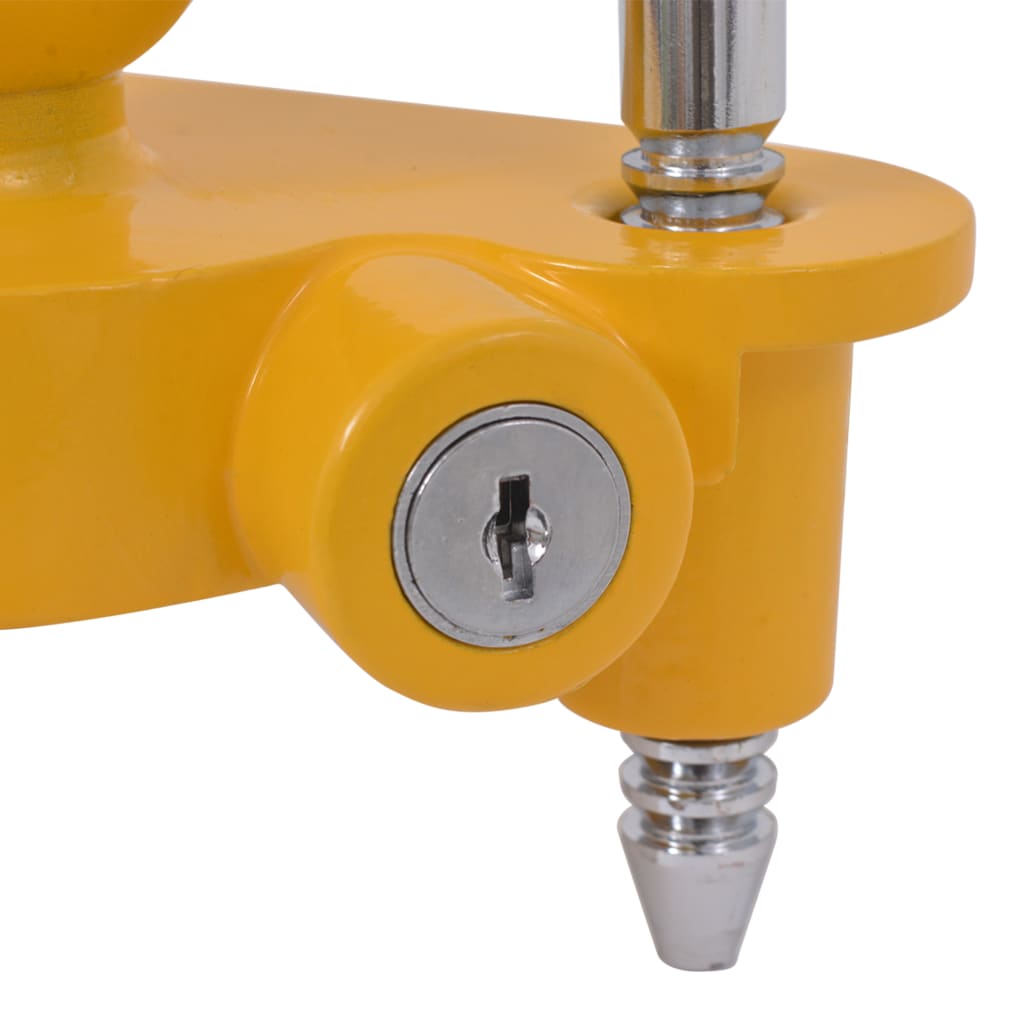 Trailer Lock with 2 Keys Steel and Aluminium Alloy Yellow