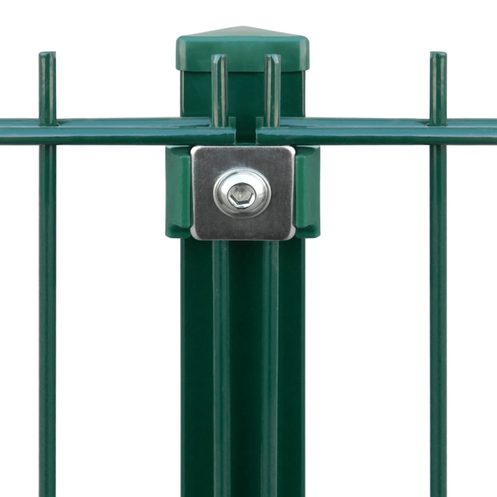 2D Garden Fence Panel and Post 103 cm 10 m Green