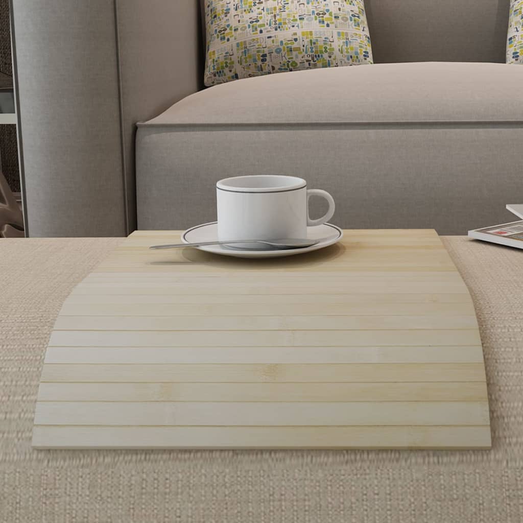 Bambusmatte Tischläufer helle Naturtöne 60 x 40 cm 2 Stück