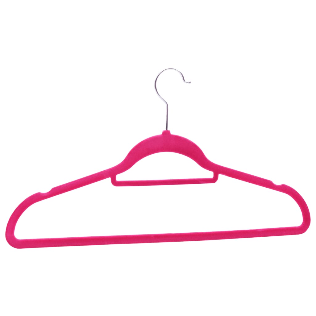 100 pcs Clothes Hanger Set Anti-slip Pink Velvet