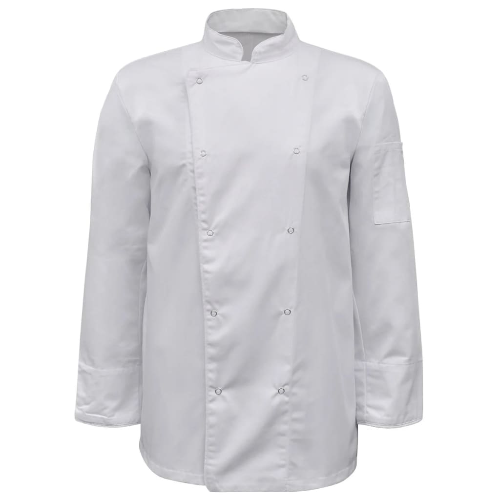 2 pcs White Chef Jacket Long Sleeve Size M