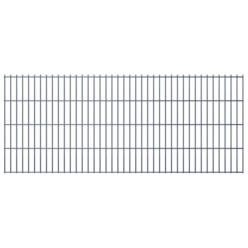 2D Gartenzaun-Elemente 2,008x0,83 m Gesamtlänge 10 m Grau 