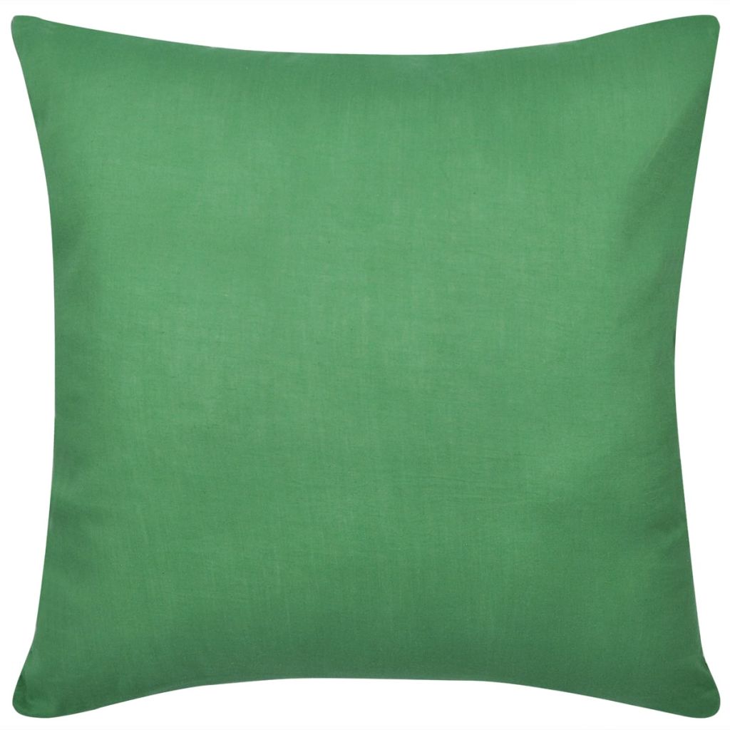 4 grüne Kissenbezüge Baumwolle 50 x 50 cm