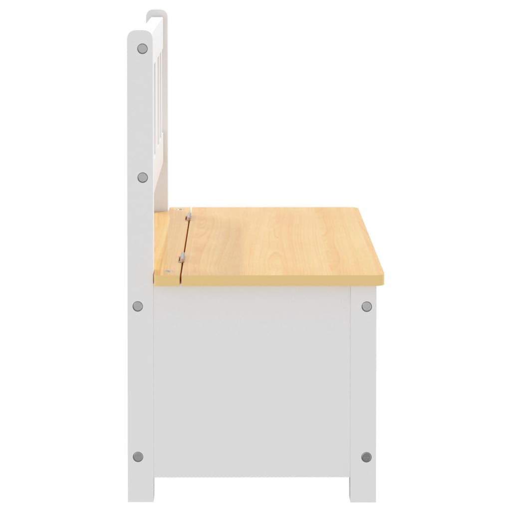 Kinderbank mit Stauraum Weiss und Beige 60x30x55 cm MDF