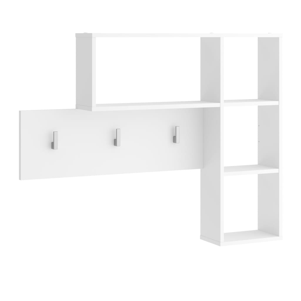 FMD Wall-mounted Coat Rack 4 Open Compartments White