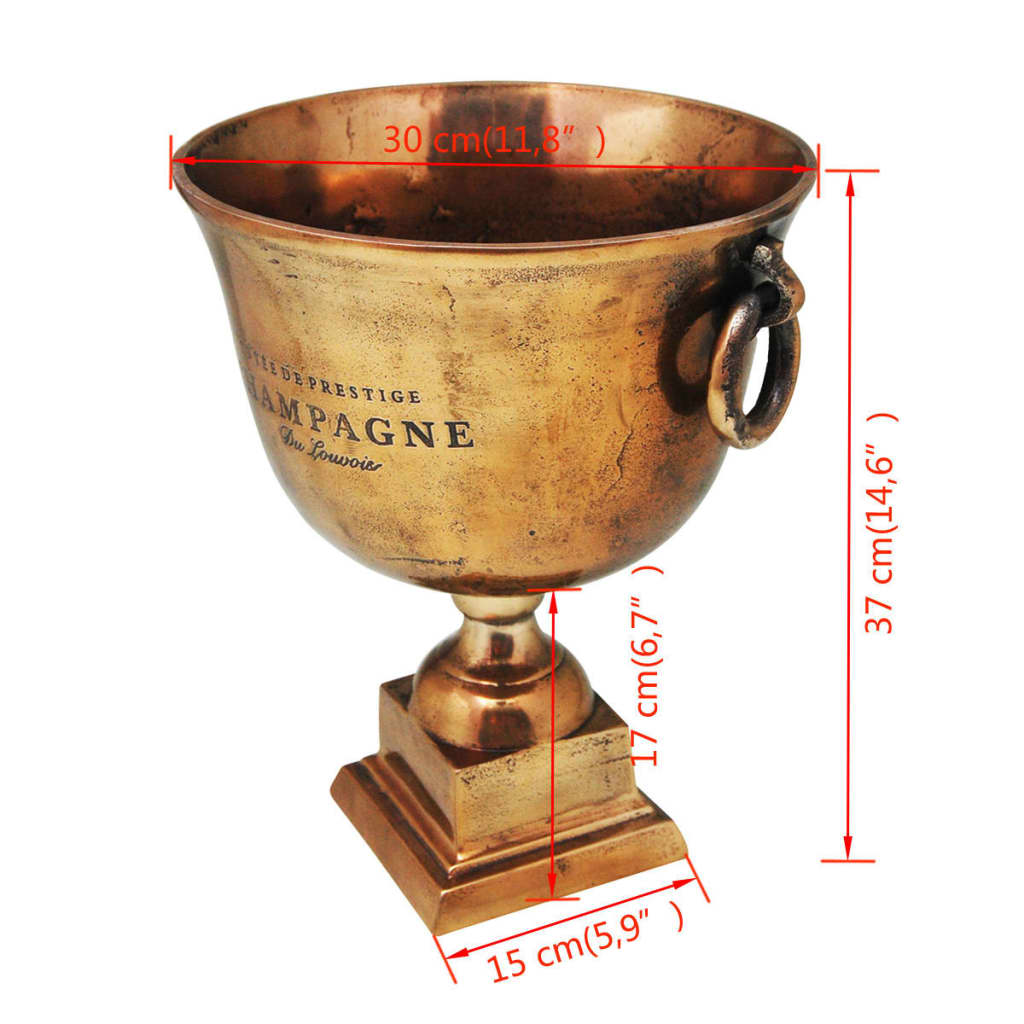 Champagner-Kühler Pokal Kupfer Braun 