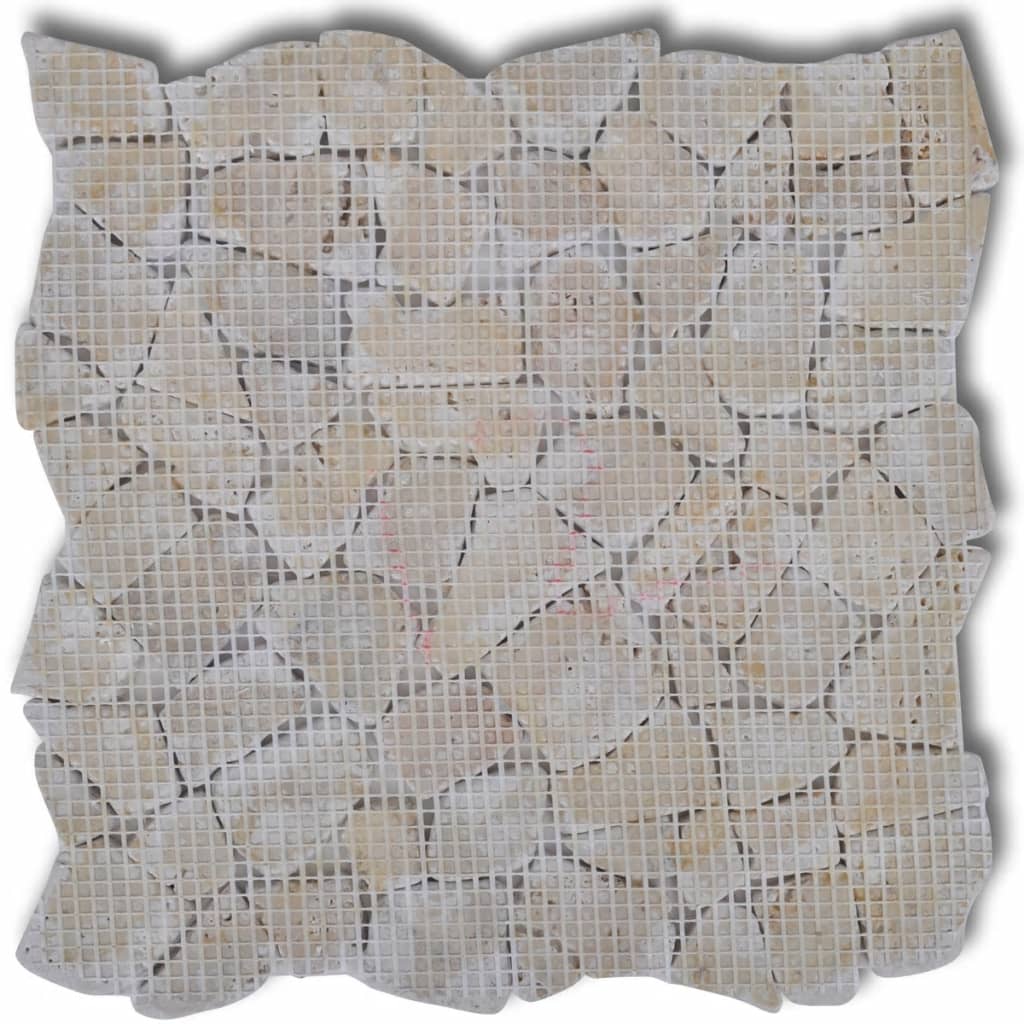 Carreaux Mosaique en pierre Marbre Blanc 1,8 m2