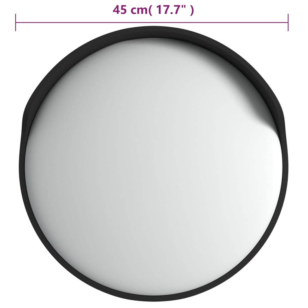 Outdoor Convex Traffic Mirror Black Ø45 cm Polycarbonate