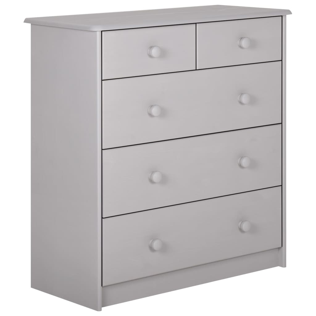 Chest of Drawers Grey 75x35x80 cm Solid Pine Wood
