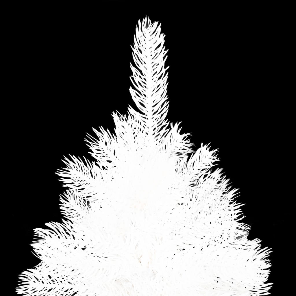 Künstlicher Weihnachtsbaum mit Beleuchtung & Kugeln Weiss 180 cm